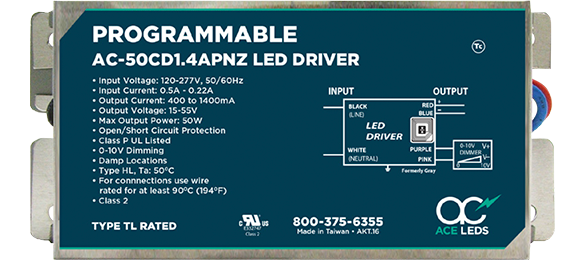 50 Watt Constant Current Programmable LED Drivers