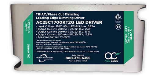 25 Watt TRIAC/PHASE Cut Constant Current Match-Book Sized LED Drivers