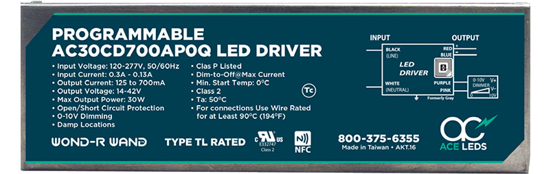 30 Watt Constant Current Programmable LED Drivers