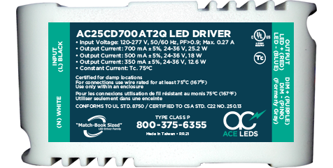 25 Watt 0-10V Dimming Constant Current Match-Book Sized LED DriverS