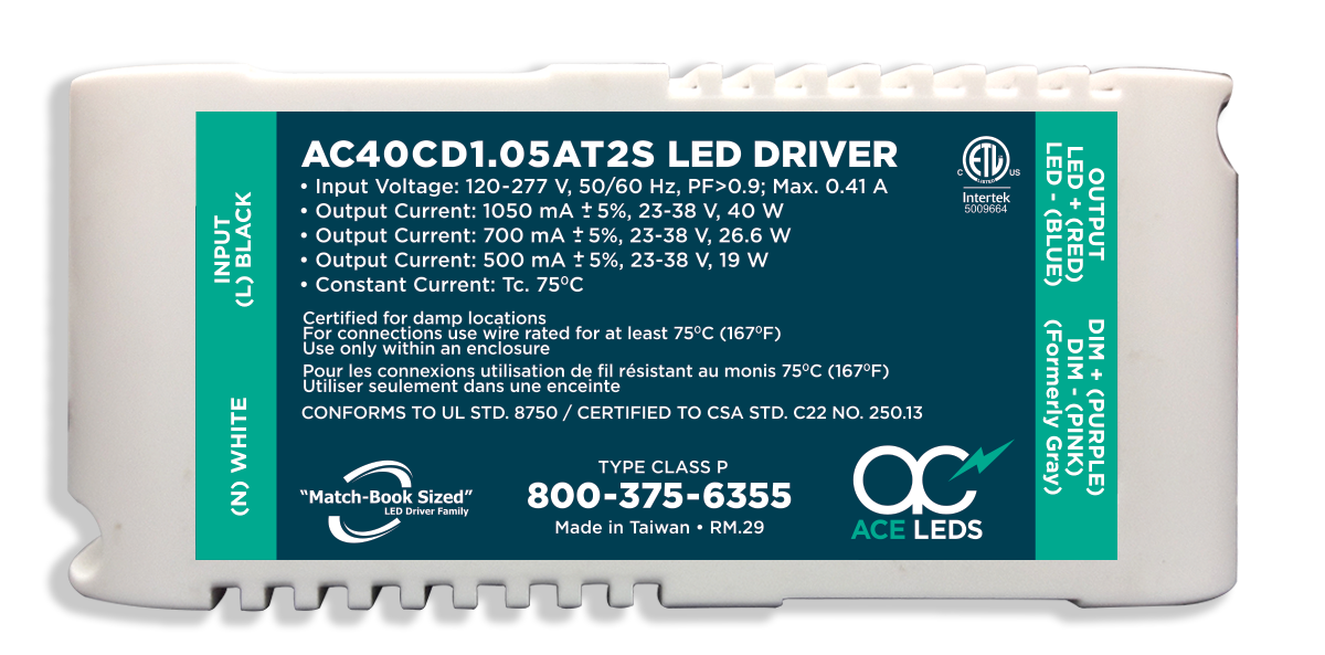 25 Watt 0-10V Dimming Constant Current Match-Book Sized LED DriverS