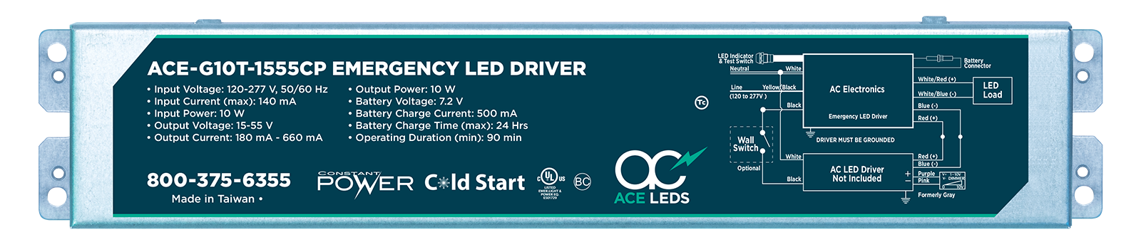 Cold Start Constant Power Emergency LED Driver